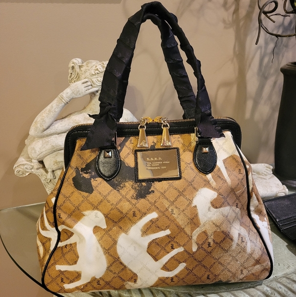 L.A.M.B. by Gwen Stefani Stencil Pattern Elmwood Bag and Wallet Set #375 - Picture 7 of 17